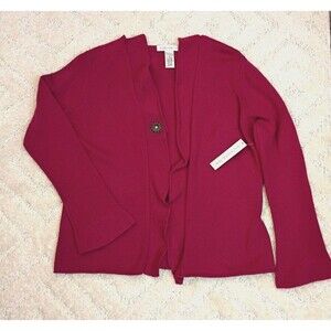 Vtg NDS Pursuits, Ltd Lambswool Angora Open Cardigan Womens M Barbiecore Y2K